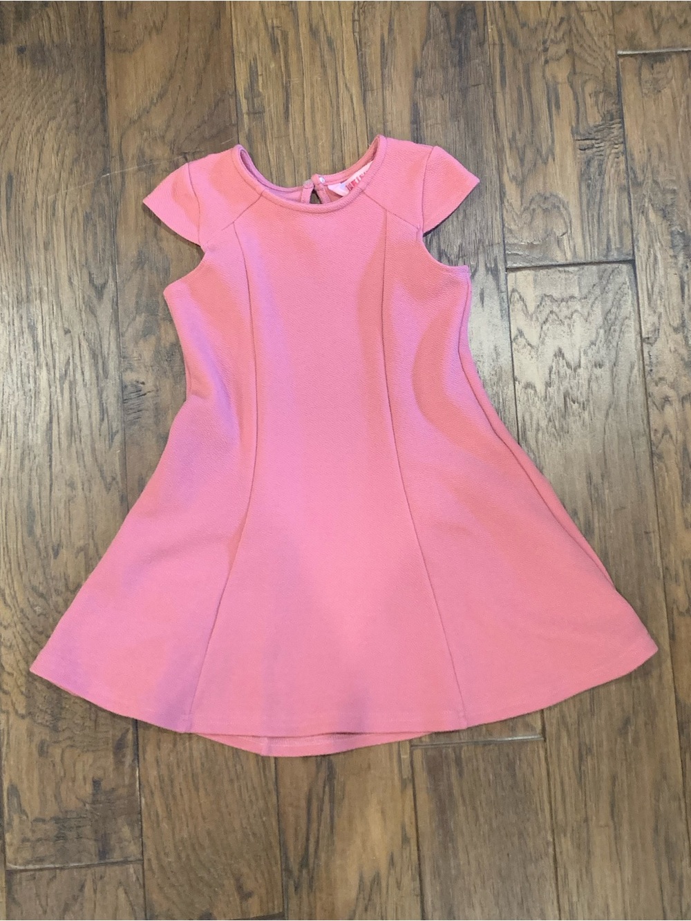 Girls Dusty Rose Pink Cap-Sleeve A-Line Dress